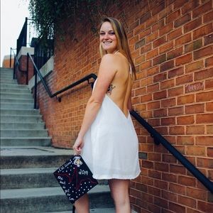 White backless dress